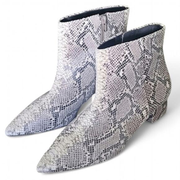 Corso Como Snakeskin Ankle Boots Pointed Toe 9 Mobwife Look - Picture 1 of 8